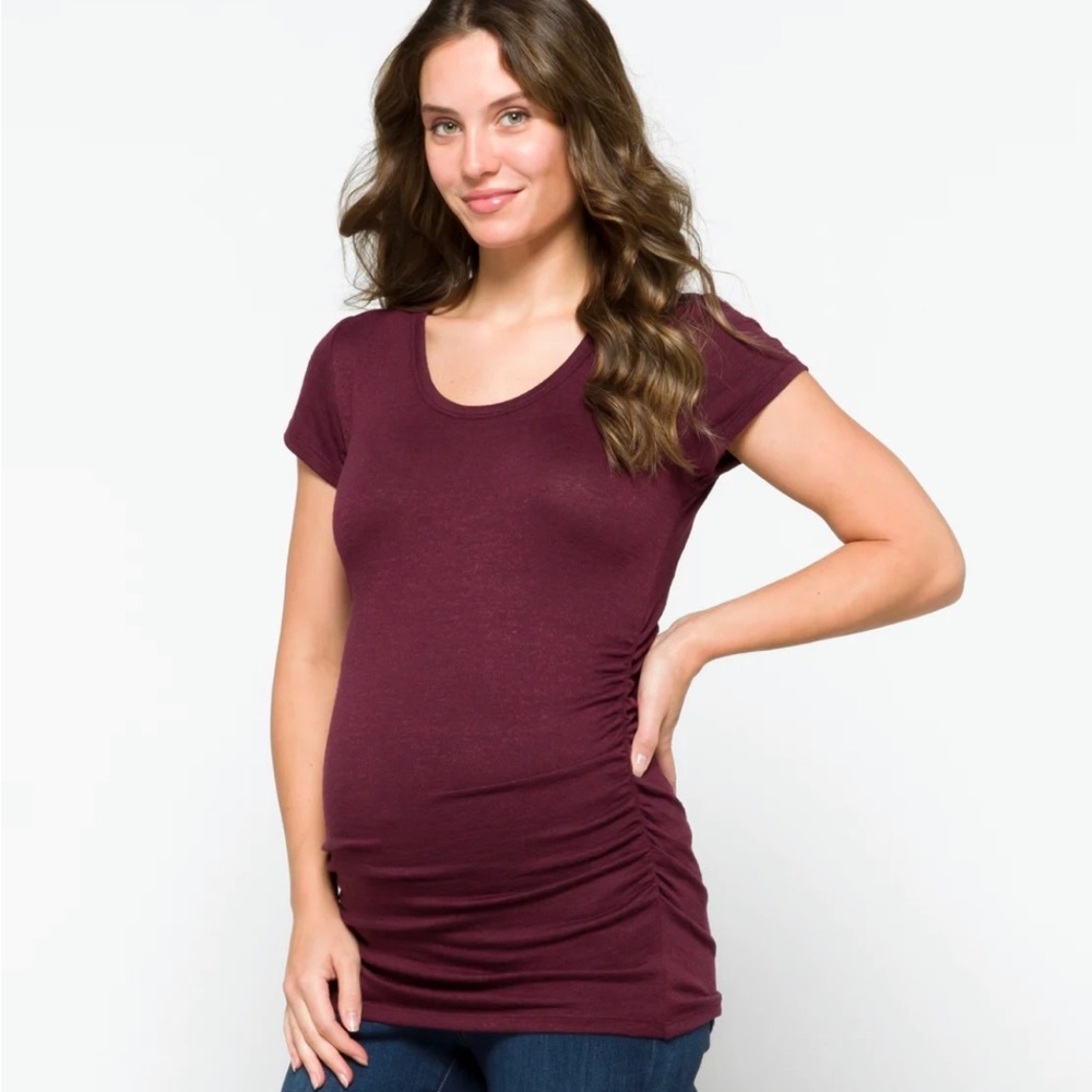 Alma Short Sleeve Maternity Knit Top